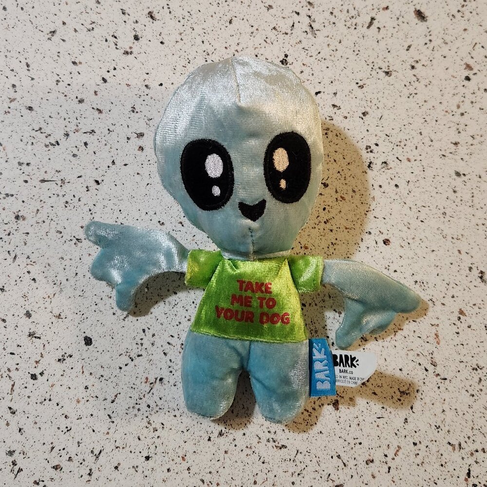 Bark A.R.F (Alien Retriever Friend) Squeaky Crinkle Plush Dog Toy sz S/M